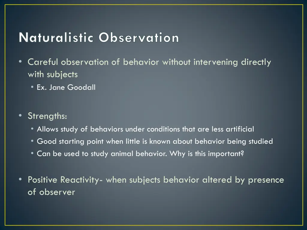 naturalistic observation