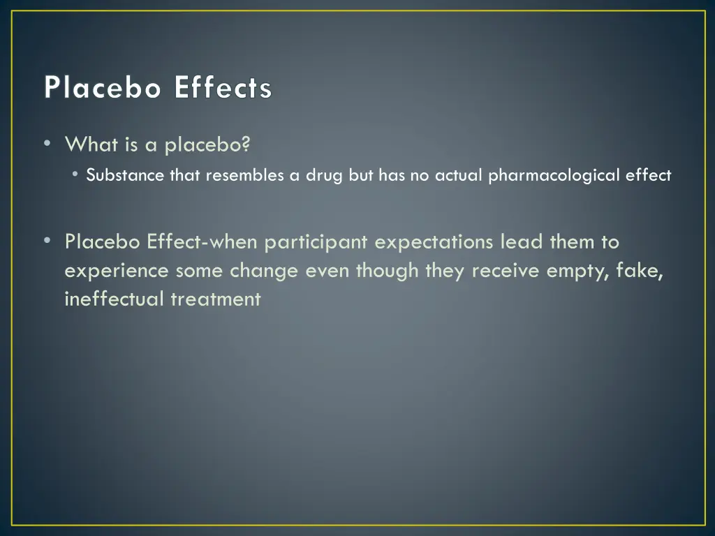placebo effects