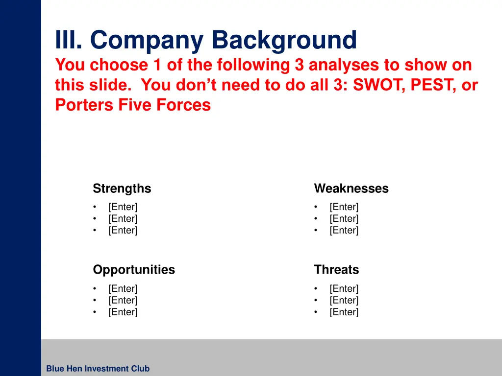 iii company background you choose