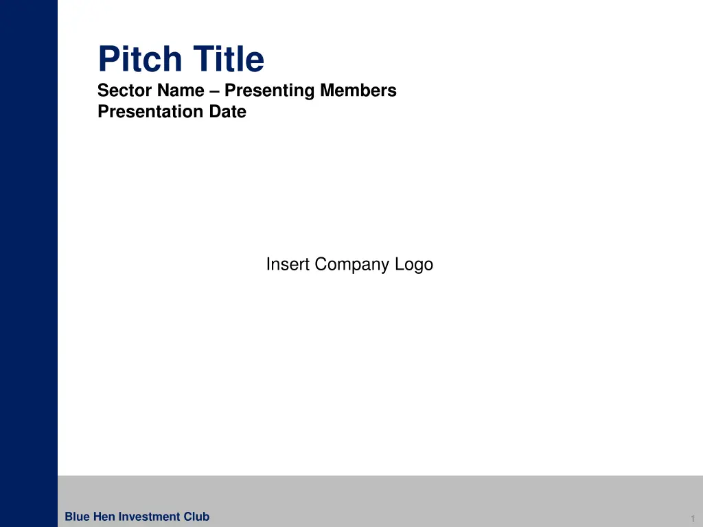 pitch title sector name presenting members