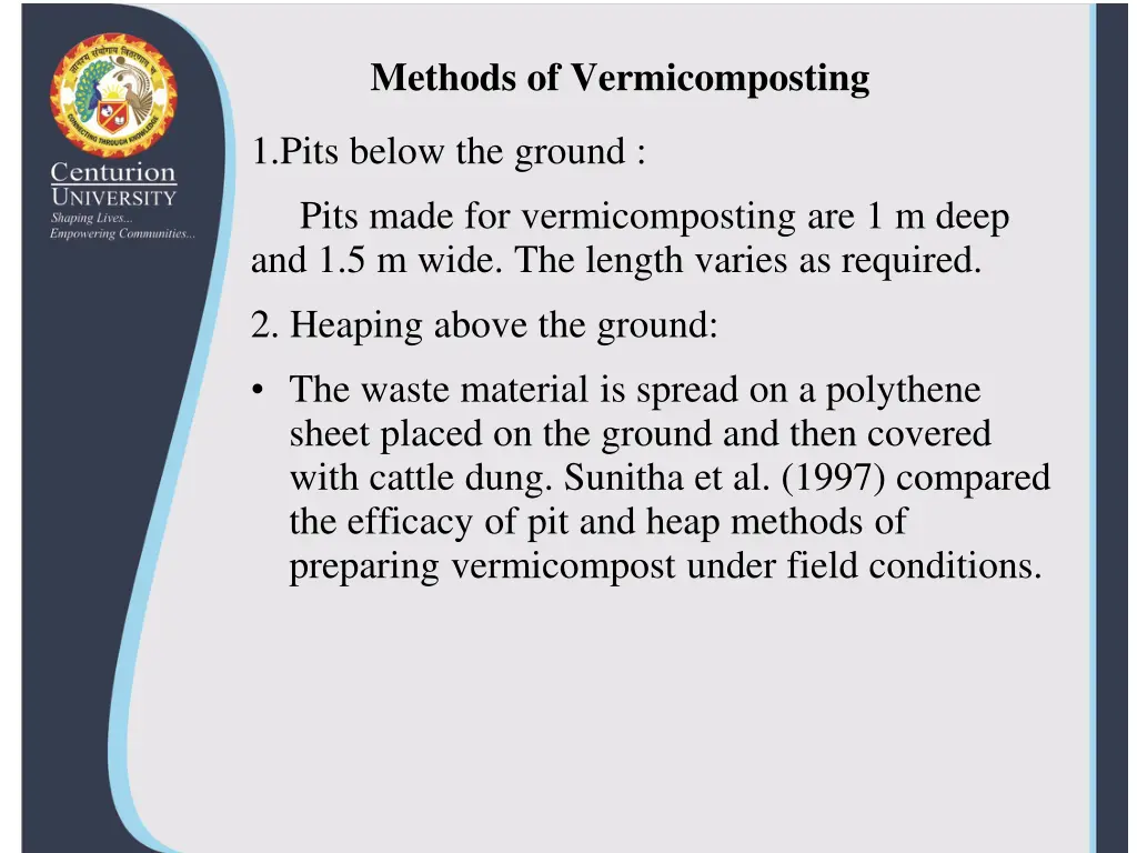 methods of vermicomposting