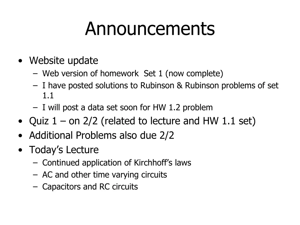 announcements
