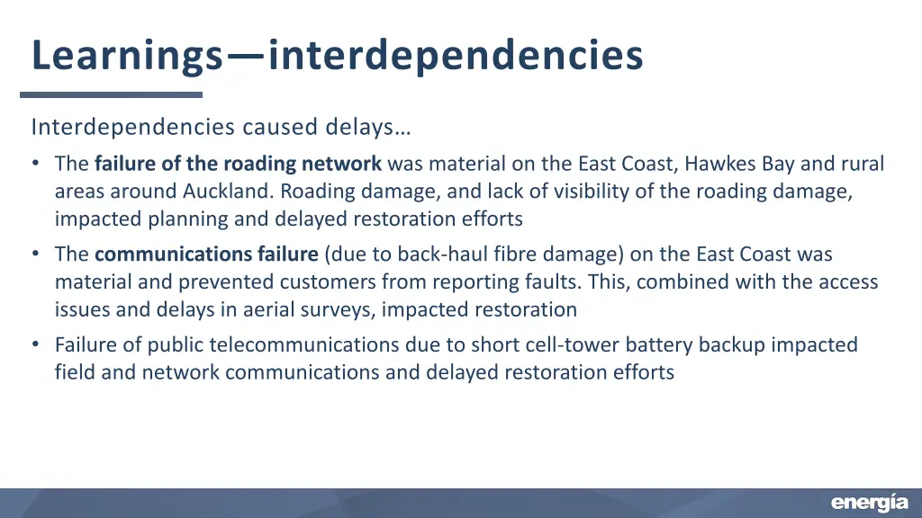 learnings interdependencies