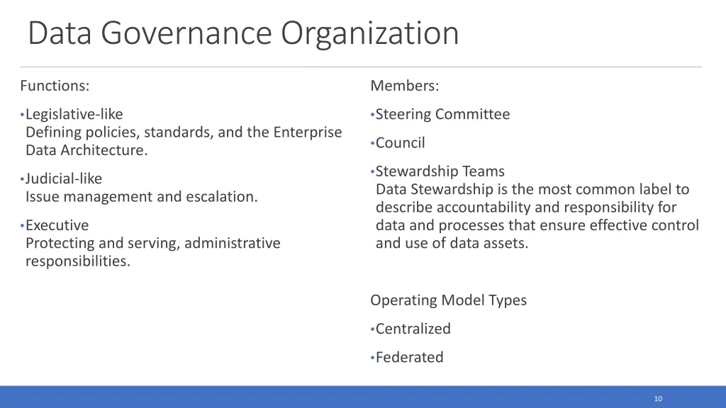 data governance organization