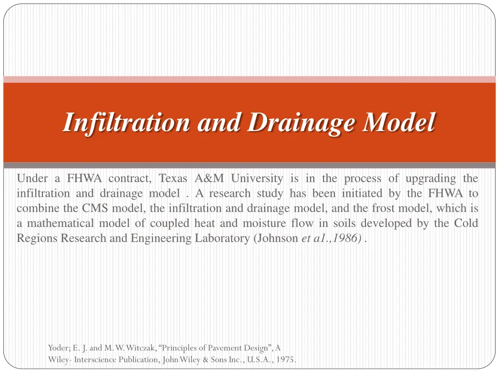 infiltration and drainage model 1