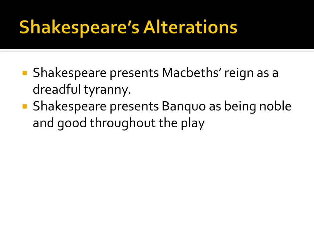shakespeare presents macbeths reign as a dreadful