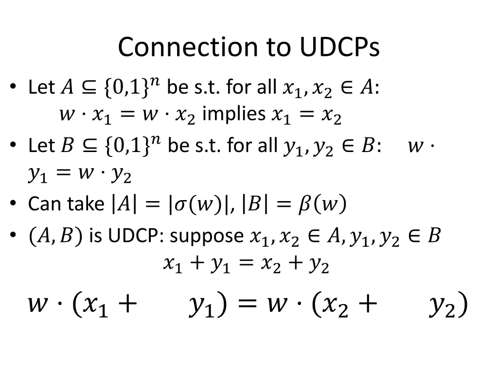 connection to udcps