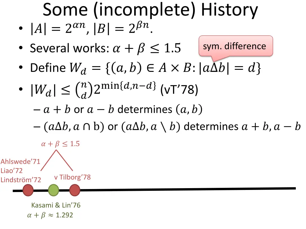 some incomplete history 1