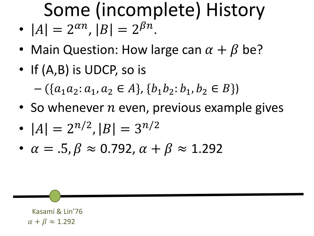 some incomplete history