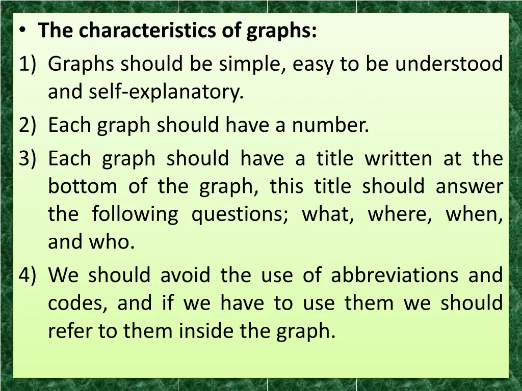 the characteristics of graphs 1 graphs should