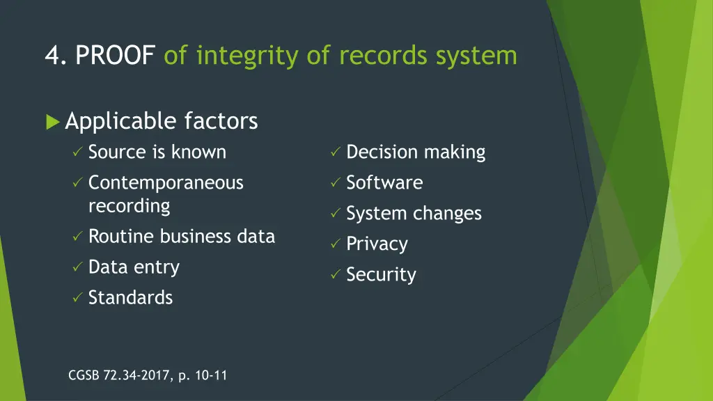 4 proof of integrity of records system