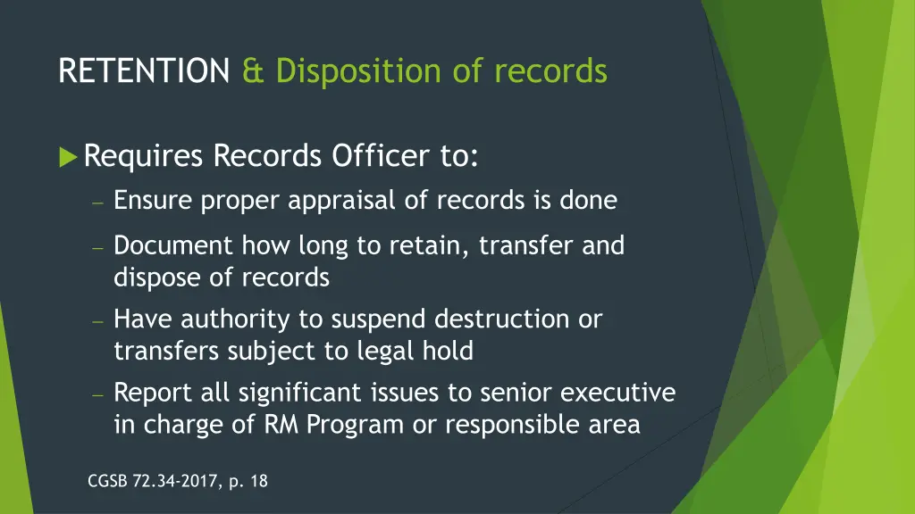 retention disposition of records
