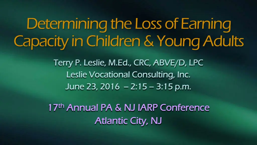 determining the loss of earning capacity
