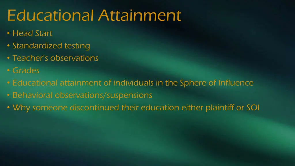 educational attainment head start standardized