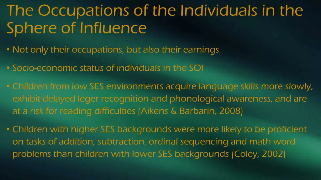 the occupations of the individuals in the sphere