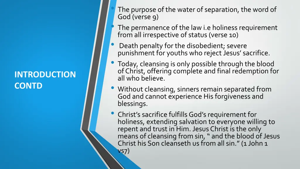the purpose of the water of separation the word