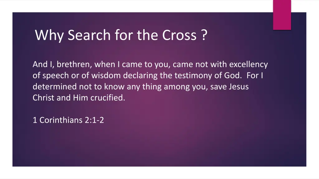 why search for the cross