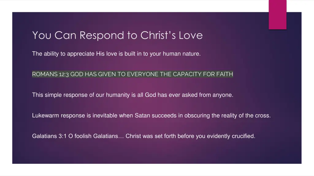 you can respond to christ s love