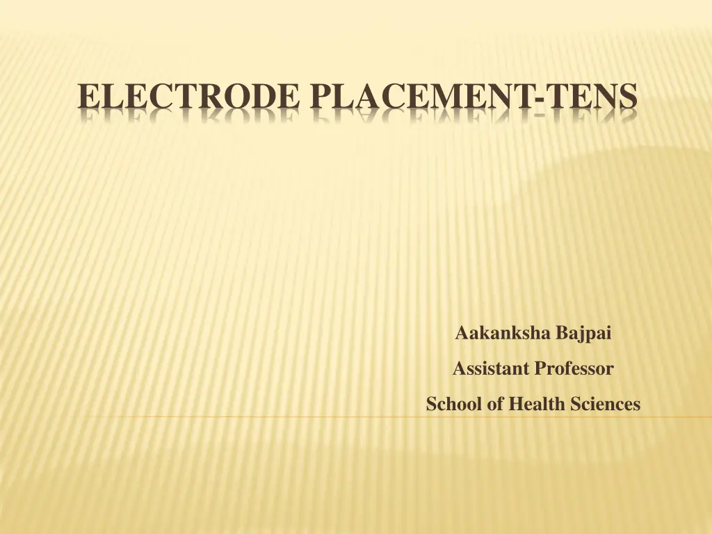 electrode placement tens