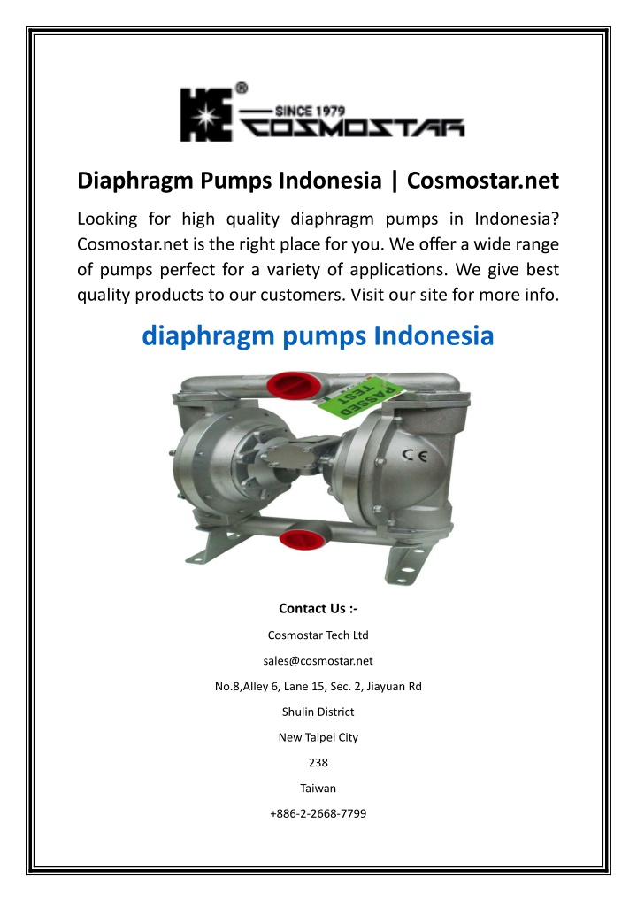 diaphragm pumps indonesia cosmostar net
