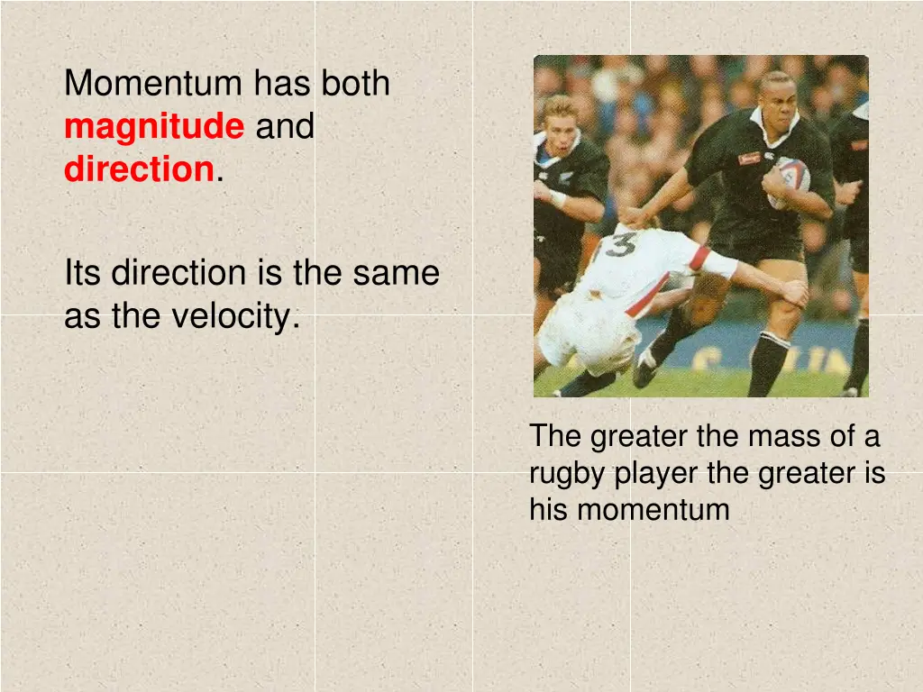 momentum has both magnitude and direction