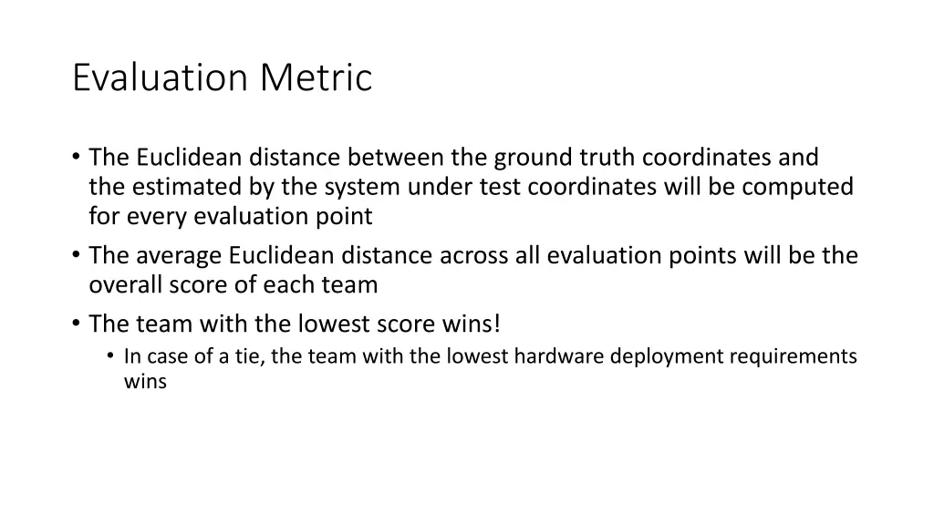 evaluation metric