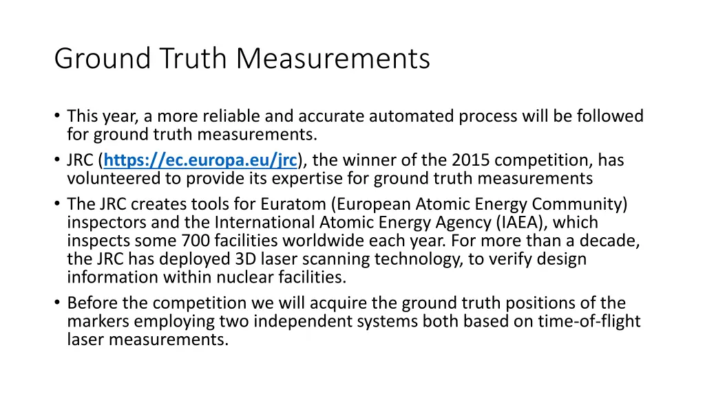ground truth measurements