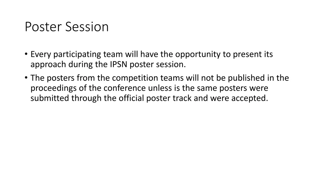 poster session