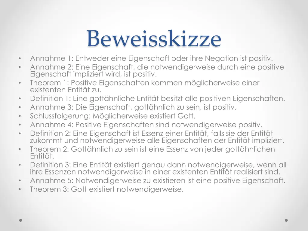 beweisskizze annahme 1 entweder eine eigenschaft