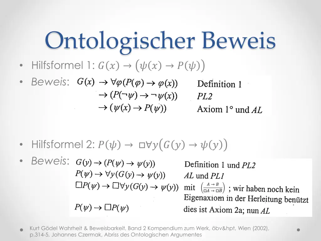 ontologischer beweis hilfsformel 1 beweis