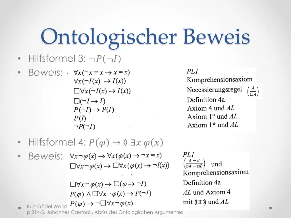 ontologischer beweis hilfsformel 3 beweis
