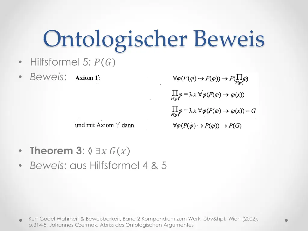 ontologischer beweis hilfsformel 5 beweis
