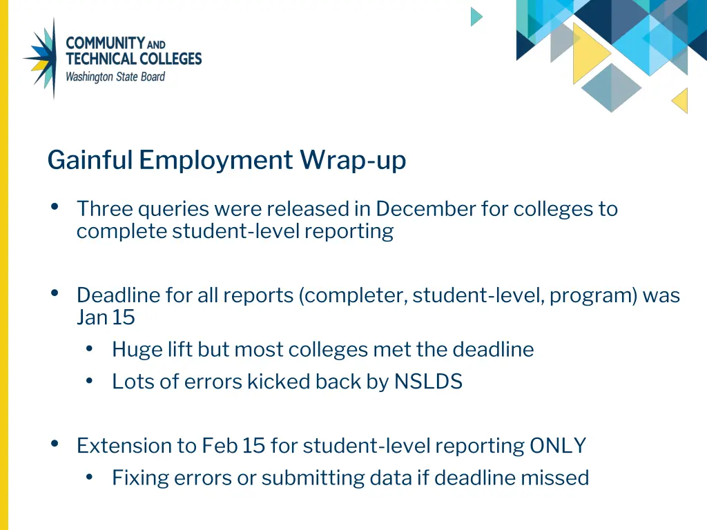 gainful employment wrap up