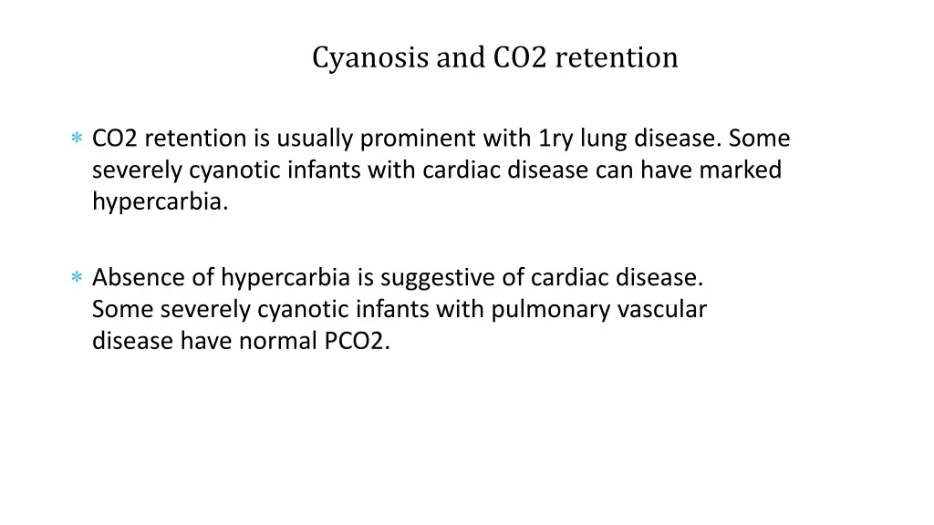 cyanosis and co2 retention