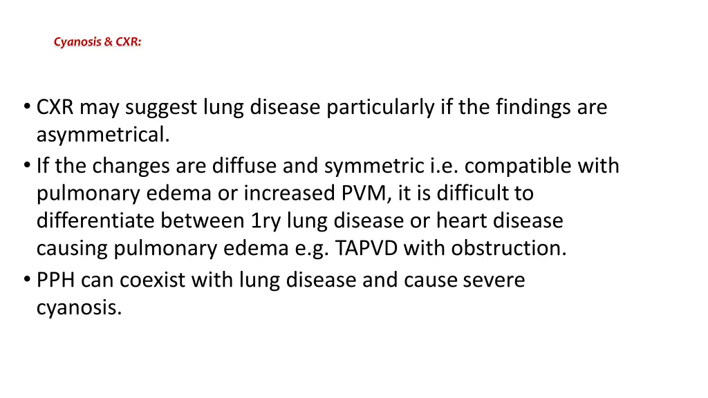cyanosis cxr
