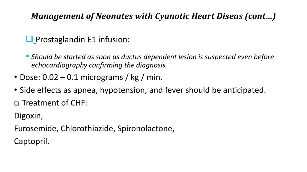 management of neonates with cyanotic heart diseas 1