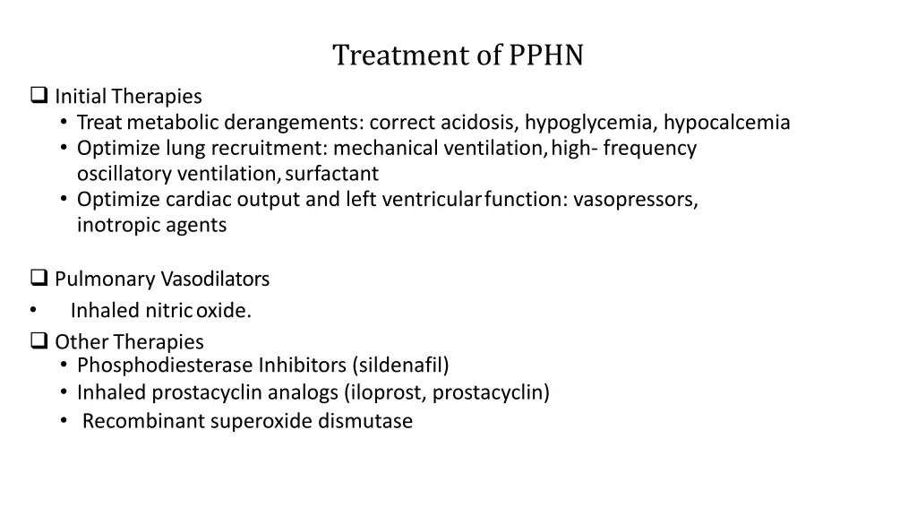 treatment of pphn