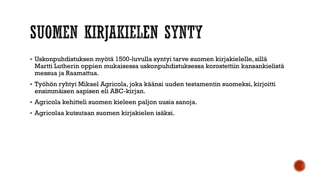 suomen kirjakielen synty