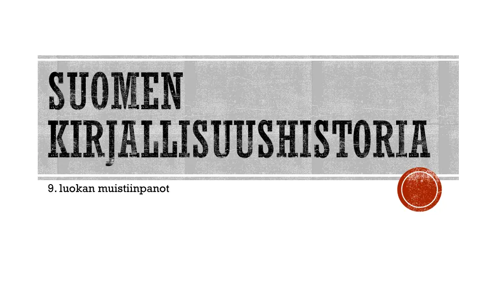suomen kirjallisuushistoria