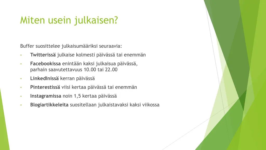 miten usein julkaisen