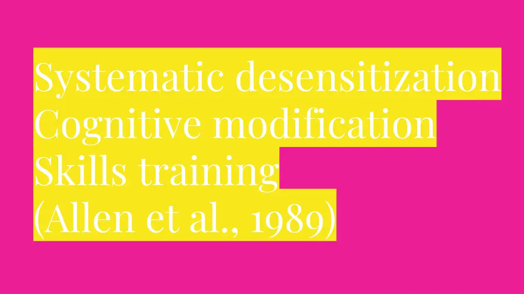 systematic desensitization cognitive modification
