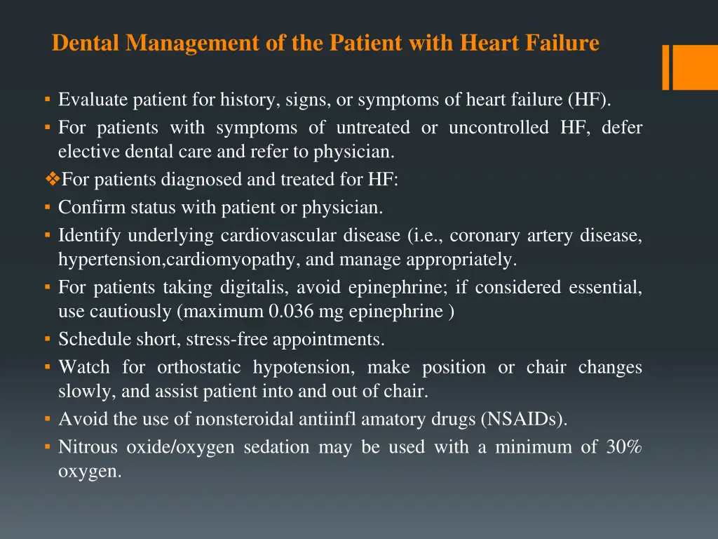 dental management of the patient with heart