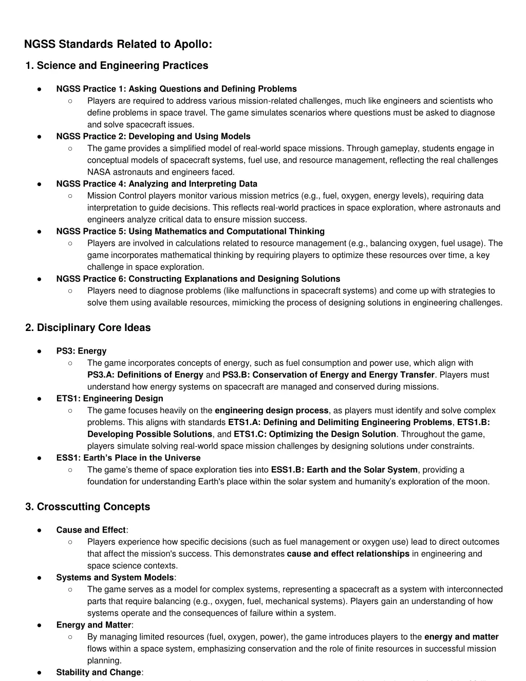 ngss standards related to apollo