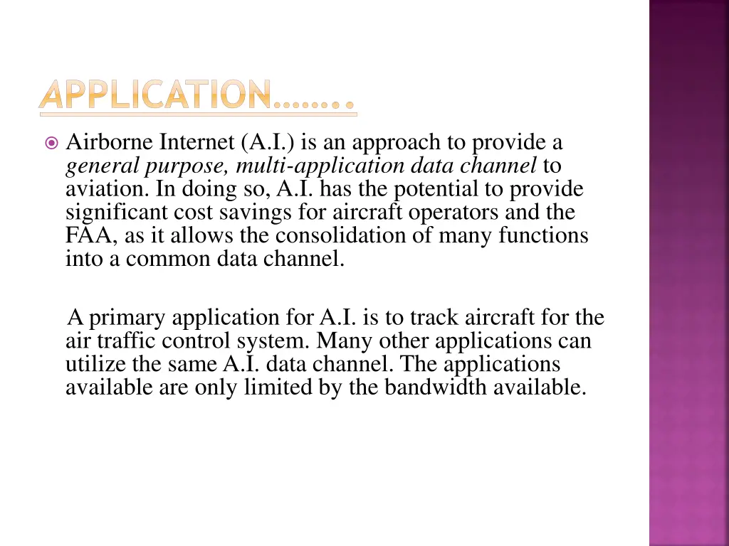 a pplication