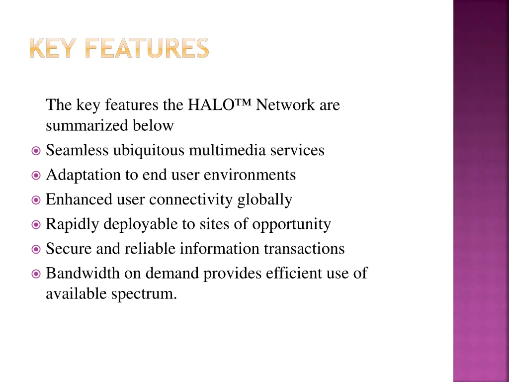 key features