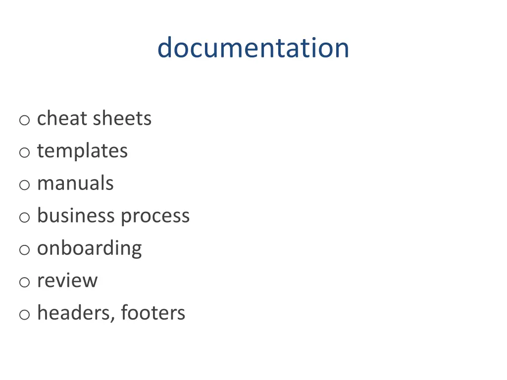 documentation