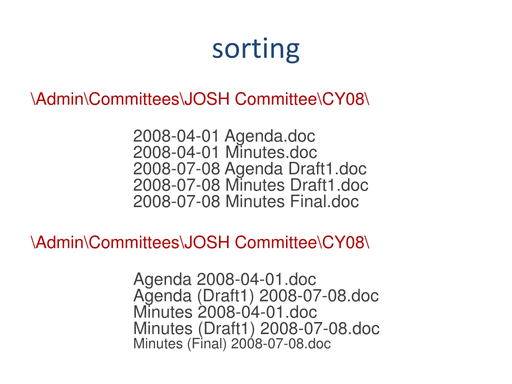 sorting