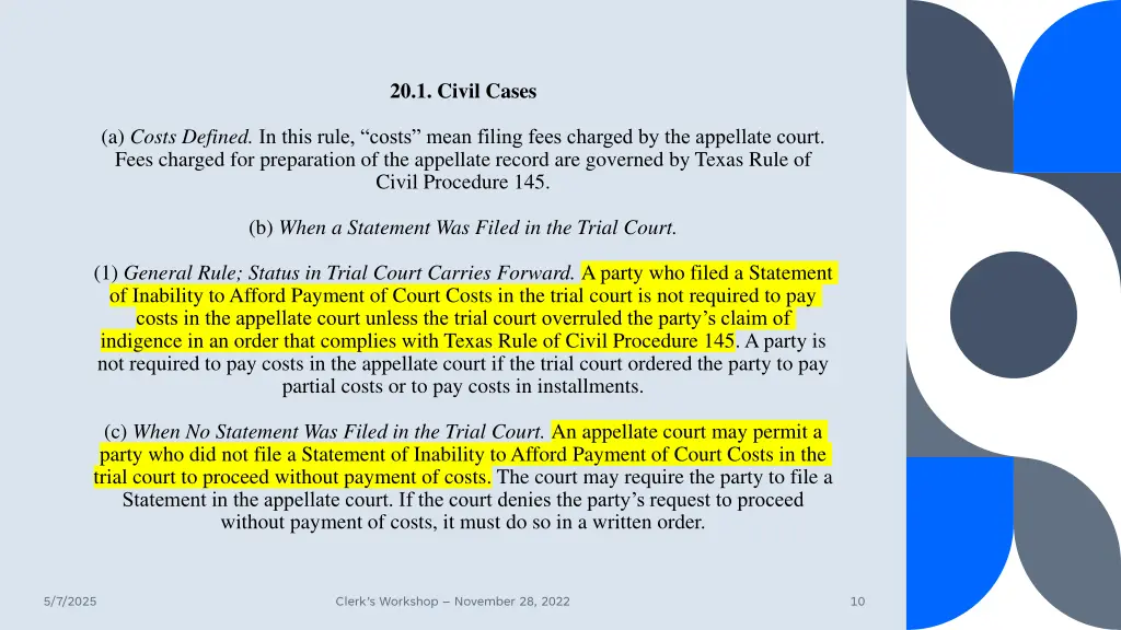 20 1 civil cases