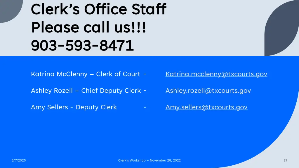 clerk s office staff clerk s office staff please