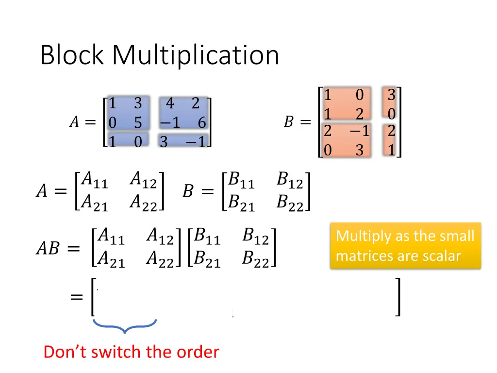 block multiplication